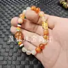 Pulseira de Jade Branco Hetian de Xinjiang com Múltiplos Círculos Pulseira com Calcanhar de Esmeralda Passepartout Verde Seco Pulseira de Bambu Ágata Dzi Fileira Manual
