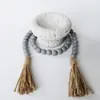 Cuerda de Cáñamo Borla Cadena de Cuentas de Madera Bandeja de Tronco Colgante Decorativo Fabricante Stock Guirnalda de Cuentas de Madera