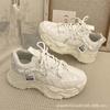 Zapatos de papá de malla transpirable de otoño para mujer Ins Versátil 2025 Otoño Nuevo Estudiante Casual Deportes Zapatillas para correr Tendencia