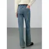 Calça Jeans Longa Feminina Cor Vintage Lavagem Pesada Estilo Retro Americano, Novo Modelo Outono 2026, Corte Reto Soltinho