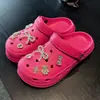 Zapatos Perforados de Nuevo Estilo para Verano, Decoraciones para Zapatos DIY, Sandalias de Playa de Suela Gruesa, Frescas, a la Moda, Transpirables, de Secado Rápido, Pantuflas que Aumentan la Altura