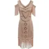 S-4XL Nuevo Vestido de Noche Retro Gatsby Europeo y Americano Vestido de Fiesta de los Años 20 con Lentejuelas y Flecos Amazon