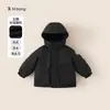 Bangxuan Huzhou Zhili Ropa Infantil Exterior Tres Pruebas Chaqueta de Plumas Infantil con Capucha Cálida Parka para Niños Abrigo para Niñas
