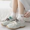 Envío Gratis Calcetines Algodón de Punto para Mujer con Volantes Calcetines Cortos Primavera y Verano Nuevo Malla Encaje Algodón Peinado Transpirable Absorbente de Sudor