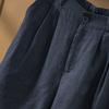Pantalones Cortos de Lino Puro de Cinco Puntos Estilo Mori Artístico para Mujer, Corte Original Japonés, Etiqueta Original, Suministrados por el Cliente, Frescos, Holgados, Semi-Elásticos, de Cintura Alta