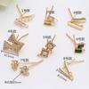 Brincos pendentes com zircônia incrustada em ouro 14K, acessórios para brincos DIY feitos à mão, ganchos de brinco de agulha de tremella, materiais de joalheria