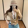 ONIVINTAG 2026 Otoño Nuevo Patchwork de Lino Falso Dos Piezas Top de Punto Cardigan para Mujer