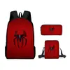 Mochila de liberación rápida transfronteriza de Spider-Man Set de tres piezas Dibujos animados para estudiante de primaria Mochila Escolar Mochila
