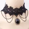 Collar de encaje negro punk europeo y americano de AliExpress Cadena gótica para la clavícula Accesorios de moda retro exagerados Collar falso