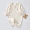 Mameluco de algodón puro para bebé, estilo primavera y otoño, mameluco sin costuras de manga larga, mameluco de caballo y mariposa Clase A para recién nacido, mameluco para bebé