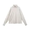 DESIRABELT Tendencia Simple Ajuste Holgado Top Chaqueta de Cuello Alto para Hombre Manga Larga Camiseta Base Cuello Alto DC154