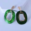 Pendientes Europeos y Americanos Exagerados Grandes Coreanos Elegantes Largos Tendencia Personalidad Versátiles Simples Geométricos Anillo Pendientes de Acrílico