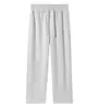 Calça de moletom chinesa de algodão, 320g, corte solto, punho reto, para homens, calça esportiva casual com caimento fluido, cor sólida, emagrecedora e versátil