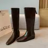 916-1 Botas Femininas com Cano Largo para Pernas Grossas, Salto Alto Plataforma Oculta Botas de Cavaleiro, Botas Altas Plus Size para Mulheres