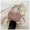 Nueva Bolsa Infantil 2024 Moda para Niña Bolso de Mano Plisado Billetera para Niña Bolso Cruzado de Color Sólido de Moda