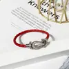 [15] Pulsera de Cuero Tejido con Hebilla de Herradura Estilo Europeo y Americano con Hebilla Magnética de Cabeza en U con Diamante para Hombres y Mujeres