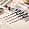 Cuchara para helado de acero inoxidable, cuchara de cabeza plana, cuchara para helado y yogur, cuchara para mermelada, cuchara de mango largo para relleno de dumplings, cuchara abrelatas