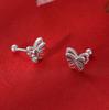 Aretes de moda dulces de doble mariposa con tornillo, aretes ingeniosos, lindos, de estilo extranjero, temperamentales, de alta gama, que combinan con todo