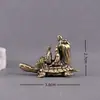 Latón Puro Viaje al Oeste Maestro y Discípulo Cruzando la Tortuga Marina Envío Retro Decorativo Escritorio Micro Paisaje Mascota de Té Artesanías Adornos