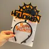 Tocado de Halloween Sombrero Mágico de Bruja Diadema Decoración de Maquillaje Diadema de Encaje Horquilla de Calabaza Accesorio para el Cabello de Fantasma