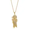 Colar Design de Moda Exclusivo Transfronteiriço Europeu e Americano Cobre Banhado a Ouro Pingente de São Judas Zircônia Microincrustada