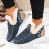 Botas de algodón de invierno transfronterizas con forro de felpa y diseño engrosado, zapatos de algodón para mujer de comercio exterior, cálidos con ribete de pelo, slip-on de suela plana, a prueba de frío, botines de moda