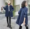 Chaqueta de Mezclilla para Mujer 2025 Nuevo Estilo Primavera y Otoño Talla Grande Corte Holgado Elegante Gabardina Estilo Mamá Principios de Otoño Top Delgado