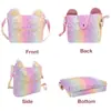 Bolso Bandolera de Moda con Escamas de Pez de Lentejuelas en Degradado de Color Hecho a Medida de Fábrica Bolso Bandolera Pequeño Infantil de Gato Lindo de Dibujos Animados