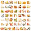 Nuevo juego transfronterizo de 100 piezas de pegatinas de dibujos animados de alimentos y verduras antropomórficos, impermeables y adecuadas para decorar botellas de agua, agendas y cuadernos