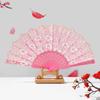 Ventilador de Performance Estilo Chinês com Flores Pequenas Coloridas de Estilo Único, Ventilador Antigo, Ventilador de Cheongsam, Leque Dobrável Feminino, Ventilador de Dança, Ventilador de Casamento