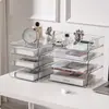 Caixa de armazenamento acrílica transparente multicamadas de luxo leve para casa sala de estar mesa de escritório artigos diversos armazenamento conveniente artefato de organização atacado