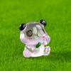 Adornos de Panda Luminosos Adornos de Resina de Micropaisaje Adornos de Dibujos Animados Lindos para Escritorio Coche Artesanías de Panda Rojo