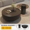Mesa de centro de estilo italiano, ligera, de lujo, sencilla, con tablero de roca, moderna, para apartamento pequeño, sala de estar, hogar, mesa de té de vidrio, mesa de centro redonda, combinación