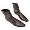 First Encounter Season botas de tornozelo de salto baixo bico quadrado feminino 2026 Outono Inverno novas botas femininas simples botas curtas botas slim francesas