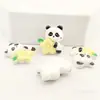 Dibujo Animado Lindo Panda Bambú Animal Pegamento de Crema Accesorios DIY de Resina Funda para Teléfono Móvil Cuerda para la Cabeza Material para Joyería de Taza de Agua