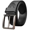 Cinturón de Cuero para Hombre con Hebilla de Pin Perforada Color Cobre, Cinturón Vintage Trendy para Hombre al por Mayor con Hebilla de Anilla en D de Aleación, Cinturón de Cintura Estilo Antiguo para Hombre