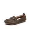 Sapatos Femininos de Couro Genuíno 2026 Primavera/Verão Novo Estilo Solado Macio Superfície Macia Mocassins Sapatos de Calçar Antiderrapante Para o Trabalho Couro Bovino de Primeira Camada