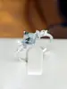 Anel de Prata Esterlina S925 com Ródio, Cravejado com Micro Diamantes Brancos, Design de Losango de Ágata Transfronteiriça Europeia e Americana, Luxo Acessível Elegante, Anel de Diamante para Casamento, Não Desbota