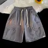 Pantalones Cortos Ligeros de Estilo Callejero Japonés para Hombres Jóvenes, Pantalones Cortos Deportivos para Exteriores, Pantalones Cortos para Hombre con Múltiples Bolsillos, Buen Ajuste y Diseño Moderno