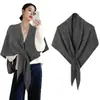 Novo Xale de Tricô Quente para Primavera e Outono com Lã Temperamento Lenço Versátil Feminino Cor Sólida Xale Grande Triangular