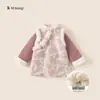Vestido de Invierno para Niñas Bonsun Nuevo Llegado Estilo Chino Vestido Cheongsam para Niños Pequeños Estilo Antiguo Espesor Caliente Vestido Infantil