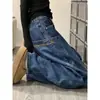 Jeans retro americano de corte curvo transfronteiriço, estilo fino, novas calças compridas largas e soltas de primavera-verão, calças banana foice