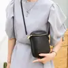 Mini Bolso tipo bandolera para teléfono móvil de cuero genuino para mujer 2021 Nueva moda Simple Capa superior Cuero vacuno Hombro Cruzado Bolso pequeño