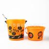 Balde de doces popular de Halloween com alça, copo de festival de fantasmas em PP, decoração de feriado infantil