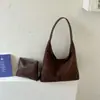 Bolsa de Ombro Única de Grande Capacidade para Outono e Inverno, Feminina, Nova 2026, Bolsa Tote Retro de Axila, Toque de Alto Padrão