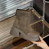 Botas Martin de plataforma para mujer petite, nuevas botas calcetín elásticas de otoño 2026, botines de tacón alto, botas ajustadas hasta la mitad de la pantorrilla