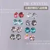 K9 nuevo super flash base puntiaguda imitación circonio tallado 8mm ocho lados color uña rosa taladro de color taladro de forma pila Joyería para uñas 26
