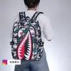 Mochila Criativa Distinta Estilo Coreano Mochila Tubarão Jovem Tendência da Moda Masculina Estudantes do Ensino Fundamental e Médio Campus Harajuku