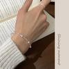 Pulsera Nalan S925 de plata esterlina con dos cuentas Shijia de plata rotas, joyería sencilla para uso diario S6274
