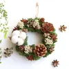 Pensador Loco [Kit de Materiales para Corona de Navidad] estilo Bosque Ins Wedding DIY Decoración de Puerta de Planta Hecha a Mano Colgante Suave para el Hogar
